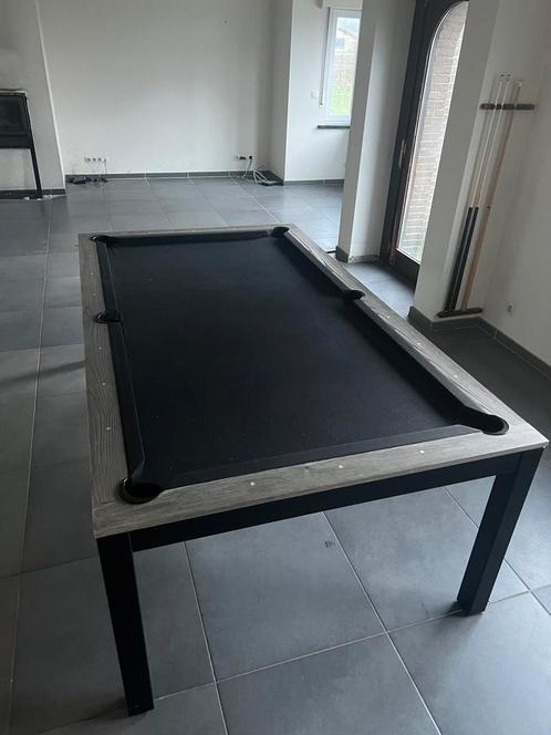 Belomax Pooltafel / eettafel 7ft hout/zwart, Sport en Fitness, Biljarten en Poolen, Zo goed als nieuw, Pooltafel, Ophalen