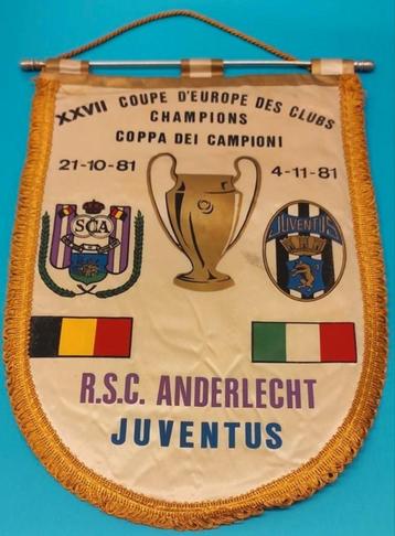 RSC Anderlecht - Juventus 1981 vintage vaandel Europa Cup