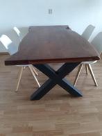Massieve zware boomstamtafel l200cm x b 100cm x h77cm, Ophalen, Gebruikt, 50 tot 100 cm, Vijf personen of meer