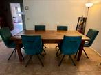 Houten eettafel met 6 stoelen, Ophalen, Gebruikt