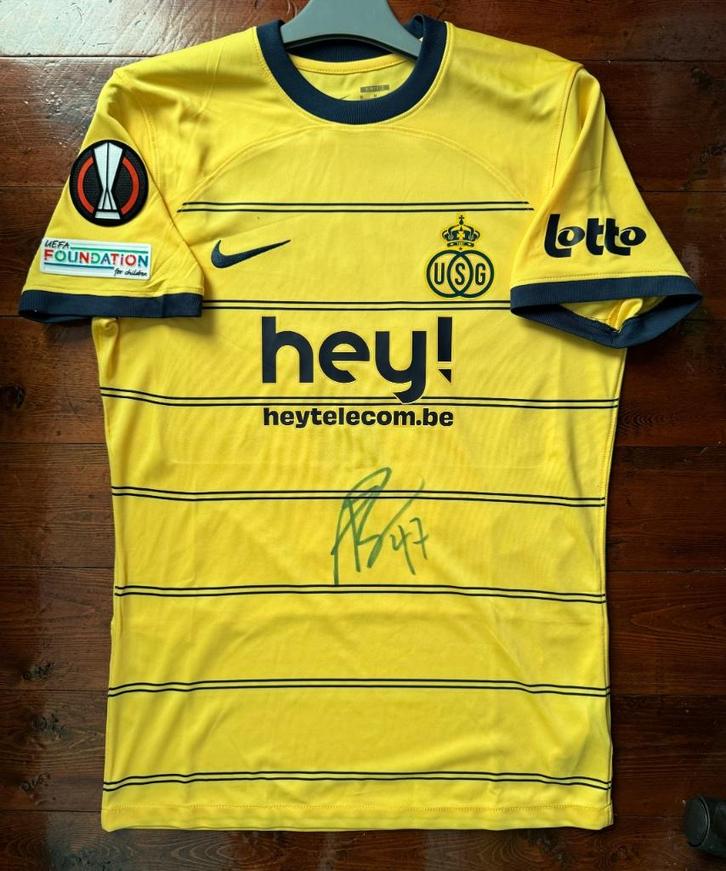 Matchworn - Union SG - Europa League COA - Amoura gesigneerd, Verzamelen, Sportartikelen en Voetbal, Gebruikt, Shirt, Ophalen of Verzenden