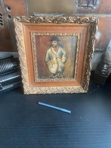 Antieke schilderij 1940 Parijs beschikbaar voor biedingen