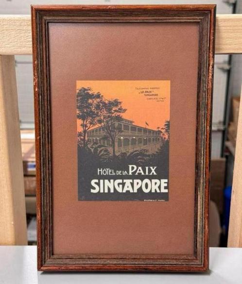 Ingelijste vintage flyer - Hotel de la Paix Signapore Napoli, Antiek en Kunst, Antiek | Woonaccessoires, Ophalen of Verzenden