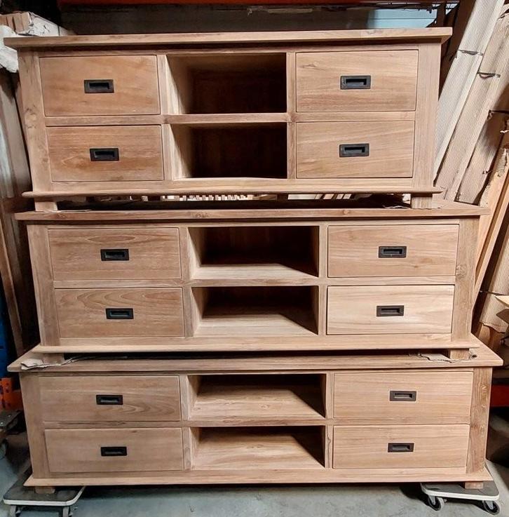 Massieve Teak Kasten, Maatwerk kan ook., Huis en Inrichting, Kasten | Ladekasten, Ophalen