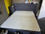 boxspring bed, Huis en Inrichting, Slaapkamer | Boxsprings, Ophalen, Gebruikt, Grijs, Twijfelaar