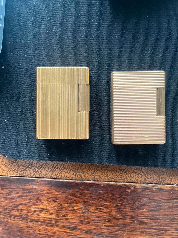 Deux. Briquets Dupont plaqué or vers 1960., Bijoux, Sacs & Beauté, Boutons de manchette, Utilisé, Or, Doré, Enlèvement