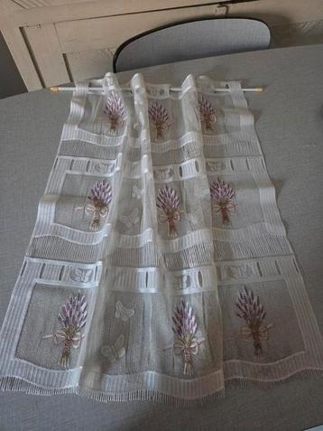 Rideau vintage sur rail., Enlèvement ou Envoi, Moins de 100 cm, 50 à 100 cm, Crème