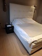 bed, Huis en Inrichting, Ophalen, Gebruikt, Beige, Tweepersoons