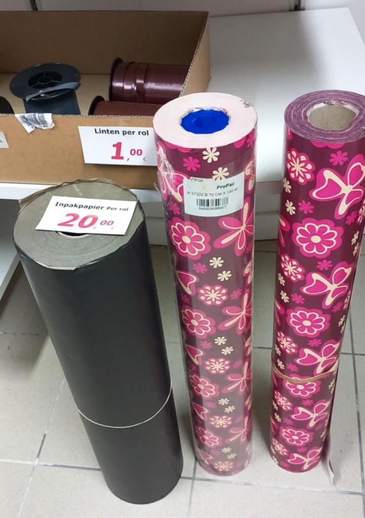 Inpakpapier, Krafpapier, Inpakfolie, Papierrolhouder, Diversen, Cadeaupapier, Zo goed als nieuw, Ophalen