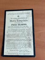 Rouwkaart M.Tempelaere  Lichtervelde 1869  + 1918, Verzamelen, Bidprentjes en Rouwkaarten, Verzenden, Rouwkaart