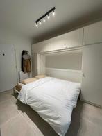 Opvouwbaar en uitschuifbaar bed en kledingkasten, Huis en Inrichting, Ophalen, Wit, Tweepersoons, 140 cm