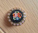 Oude bloemenbroche met mozaïek, Handtassen en Accessoires, Antieke sieraden, Ophalen of Verzenden, Broche