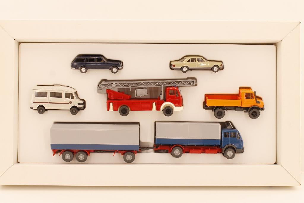 Wiking Mercedes-Benz Set HO 1/87 – 6 voertuigen, Hobby en Vrije tijd, Modelauto's | 1:87, Zo goed als nieuw, Bus of Vrachtwagen