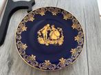 Porseleinen bord van Limoges kobaltblauw en goud, Ophalen of Verzenden