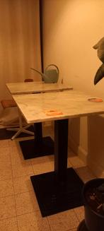 set van 2 bistro tafels marmer gietijzer, Enlèvement