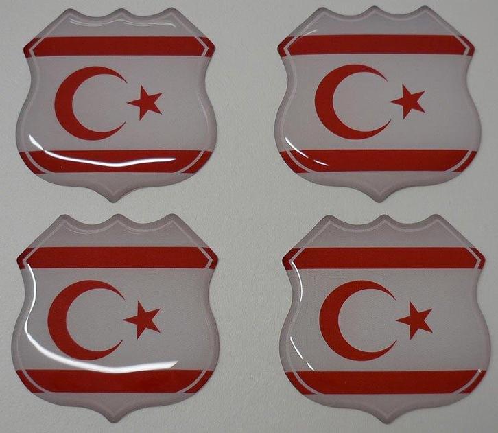 3D Turks Republiek Cyprus gel vlag stickers UV-bestendig, Verzamelen, Stickers, Nieuw, Overige typen, Verzenden