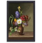 Vase de style grec avec iris, oseille et chèvrefeuille - Ell, 75 à 100 cm, Envoi, Création originale, 50 à 75 cm