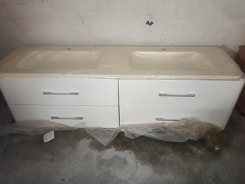 Ensemble salle de bain evier double vasque, Moins de 100 cm, Meuble lavabo, 150 à 200 cm, Comme neuf