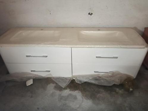 Ensemble salle de bain evier double vasque, Huis en Inrichting, Badkamer | Badkamermeubels, Zo goed als nieuw, Wastafelkast, Minder dan 100 cm