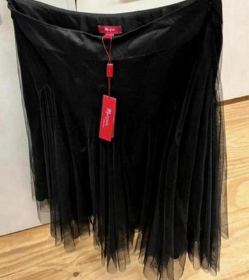 Monsoon zwarte A-lijn rok Chiffon mesh gelaagd 44 plooirok beschikbaar voor biedingen