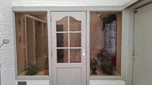 deur met glas en ramen, Doe-het-zelf en Bouw, Deuren en Vliegenramen, Gebruikt, Binnendeur, 200 tot 215 cm, 80 tot 100 cm, Glas