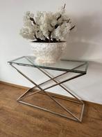 Design sidetable in chroom uitvoering X-POOT, Huis en Inrichting, Ophalen, Zo goed als nieuw, Rechthoekig