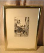 Belle gravure ancienne 'Op de Achterkoer' - Wim van Kuyck, Enlèvement ou Envoi