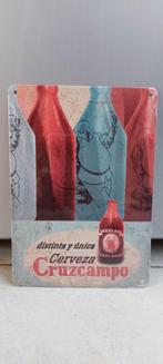 Panneau publicitaire en métal Cruzcampo, Collections, Enlèvement ou Envoi, Neuf, Panneau publicitaire