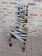 Houten stoel zebra print, Antiek en Kunst, Kunst | Beelden en Houtsnijwerken, Ophalen of Verzenden