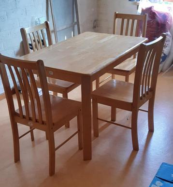 Table et 4 chaises, Maison & Meubles, Tables | Tables à manger, Enlèvement, Utilisé