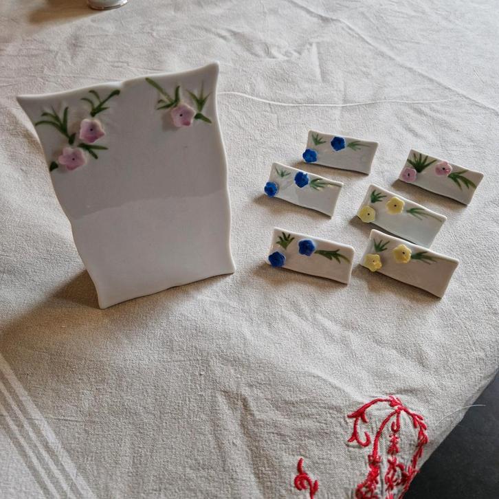 Porte menu et 6 porte noms, Antiquités & Art, Antiquités | Porcelaine, Enlèvement ou Envoi