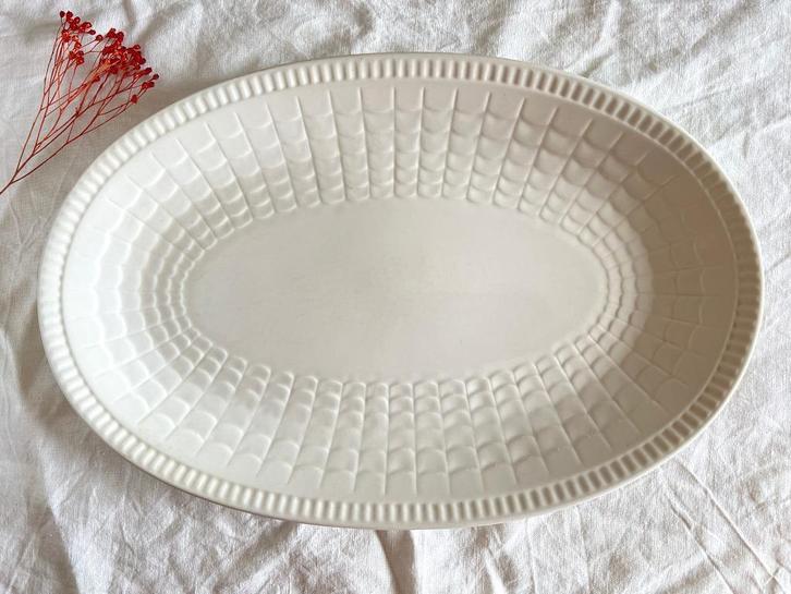 Plat ovale Boch Ascot blanc, Antiek en Kunst, Antiek | Servies los, Ophalen of Verzenden
