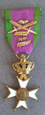 Medaille Veteranen Leopold 3 met zwaarden en palmen, Verzamelen, Ophalen of Verzenden, Overige soorten, Lintje, Medaille of Wings