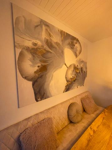 Grote Canvas Blauw en Goud Als Nieuw beschikbaar voor biedingen