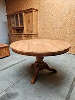 Mooie massief teakhouten ronde tafel 130cm, Huis en Inrichting, Tafels | Eettafels, Ophalen, Rond