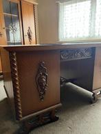 Eiken bureau met bibliotheekkast - met leeuwenkop, Antiek en Kunst, Ophalen