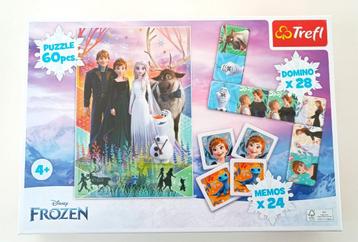 3x Puzzel & plaatjes spel DISNEY Frozen 60 stuks 3-8 jaar.