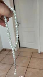 Tesbih 6mm Parel Look met Echt Zilver 925 – Luxe Uitvoering, Enlèvement ou Envoi, Argent, Argent