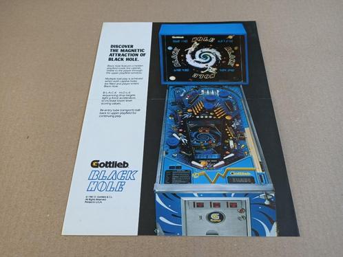 Flyer: Gottlieb Black Hole (1981) Flipperkast, Verzamelen, Automaten | Flipperkasten, Flipperkast, Gottlieb, Verzenden