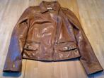 Bruine leren dames-bikerjack NAF NAF, Kleding | Dames, Maat 38/40 (M), Bruin, Ophalen of Verzenden, Zo goed als nieuw