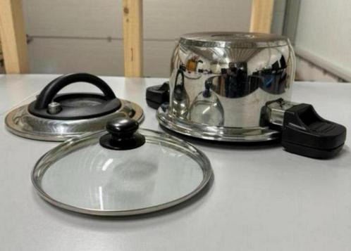 COOK'S ESSENTIALS Stoompot van roestvrij staal 20 cm 3,5L, Huis en Inrichting, Keuken | Potten en Pannen, Inductieplaat, Keramische plaat