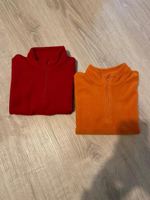 Warme fleece trui (2), rood en oranje, Decathlon maat 116, Kinderen en Baby's, Kinderkleding | Maat 116, Gebruikt, Jongen of Meisje