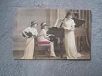 carte postale ancienne musique piano ,violon femme enfants, Ophalen of Verzenden, Gelopen