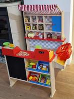 Houten speelgoedwinkel met kassa en weegschaal, Ophalen, Zo goed als nieuw, Hout, Speelkeuken