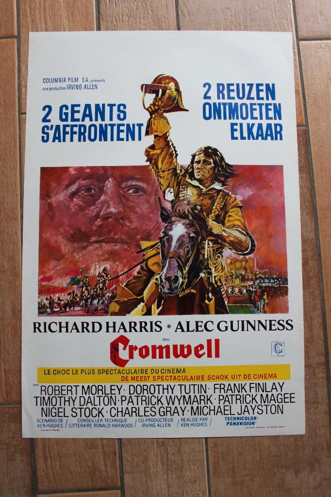 filmaffiche Richard Harris Cromwell 1970 filmposter, Verzamelen, Posters, Zo goed als nieuw, Film en Tv, A1 t/m A3, Rechthoekig Staand