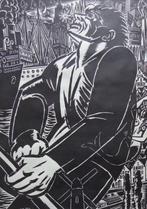 FRANS MASEREEL / ERE AAN VERHAEREN / ZW-W HOUTSNEDE 65x47cm, Antiek en Kunst, Kunst | Litho's en Zeefdrukken, Ophalen of Verzenden