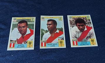 3 versch. Panini stickers 'WK Mexico 70'  Peru  -originals- beschikbaar voor biedingen