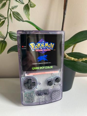 Modded Game Boy Color (IPS screen) Purple Transparant