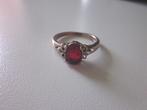 Bague Ring vermeil argent 1960 Vintage France T53 rubis, Argent, Enlèvement ou Envoi, Argent