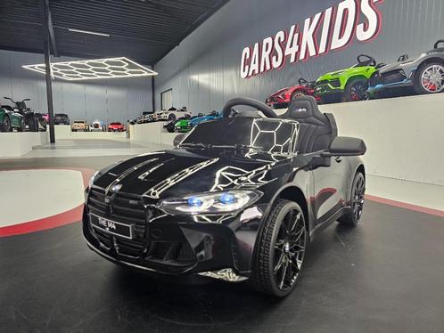 Kinderauto BMW M4 - soft start - leren zit - met RC, Kinderen en Baby's, Speelgoed |Speelgoedvoertuigen, Nieuw, Afstandsbediening